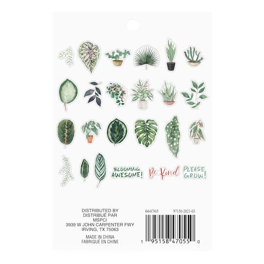 12 Pack: Green Plants Die Cut Stickers by Recollections™